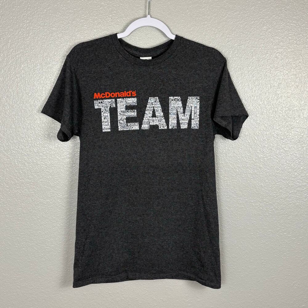 Men’s Size Small McDonald’s Grey Gray Team Short Sleeve Shirt Fast Food T-Shirt